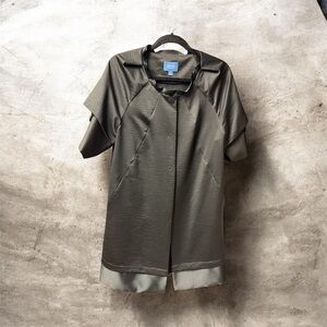 SIMPLY VERA VERA WANG WOMEN'S JET BLACK SHORT SLEEVED DRESS JACKET/DUSTER SIZE L